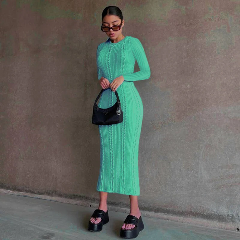 Lagerfe Long Sleeve Knitting Sweater Dress 2021 Fall Casual Midi Apparel Women Autumn Winter Elegant Wholesale Fashion Clothes
Lagerfe Long Sleeve Knitting Sweater Dress 2021 Fall Casual Midi Apparel Women Autumn Winter Elegant Wholesale Fashion Clothes