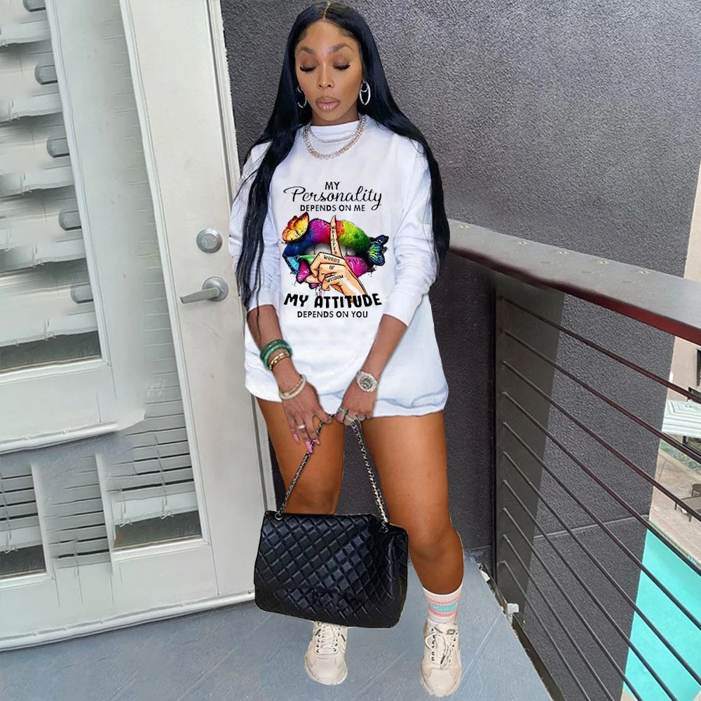 Fall 2021 Women Clothes Letter Printed Casual Oversized tshirt dresses for women 2021
Fall 2021 Women Clothes Letter Printed Casual Oversized tshirt dresses for women 2021
