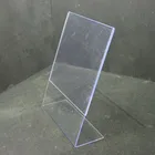 Table Top Acrylic Table Sign Holders Silk Screen Printing Logo Clear Table Top Acrylic Sign Holder