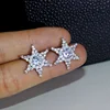 High quality Delicate Cubic Zircon Star Earrings Fashion for Women Jewelry White Gold Color Crystal Stud Earrings