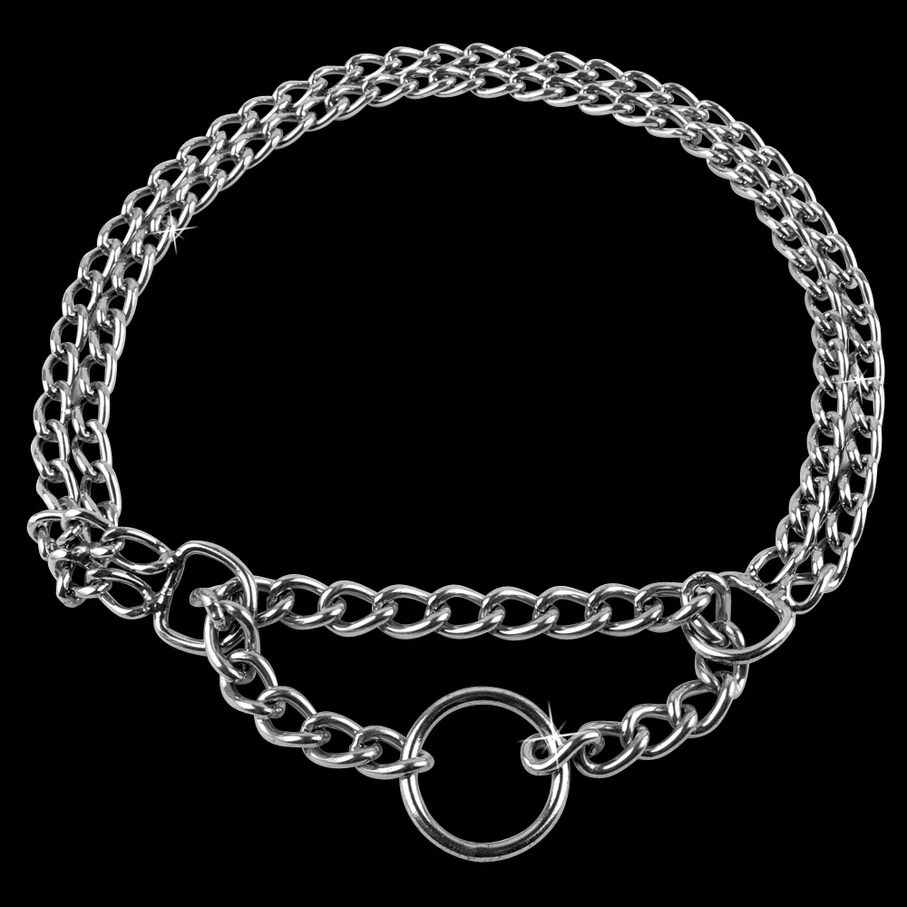 Metal Stainless Steel Chain Martingale Dog Collar Double Row Chrome Plated Choke Training Show Collar Adjustable Safety Control
Metal Stainless Steel Chain Martingale Dog Collar Double Row Chrome Plated Choke Training Show Collar Adjustable Safety Control