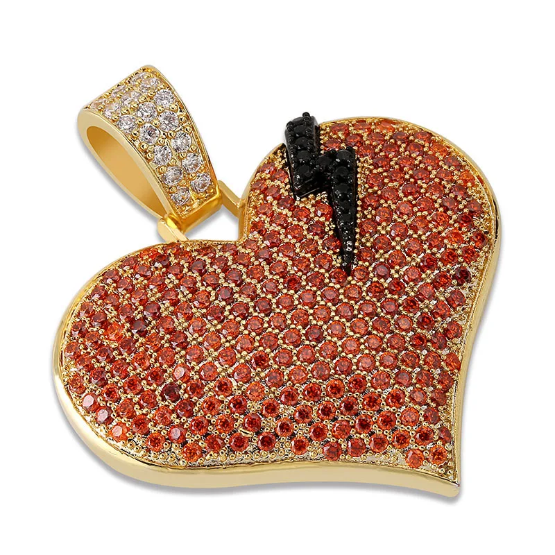 Hip-hop Jewelry Lightning Red Heart Pendant Micro Set with Zircon Men's Glamour Neckle
Hip-hop Jewelry Lightning Red Heart Pendant Micro Set with Zircon Men's Glamour Neckle