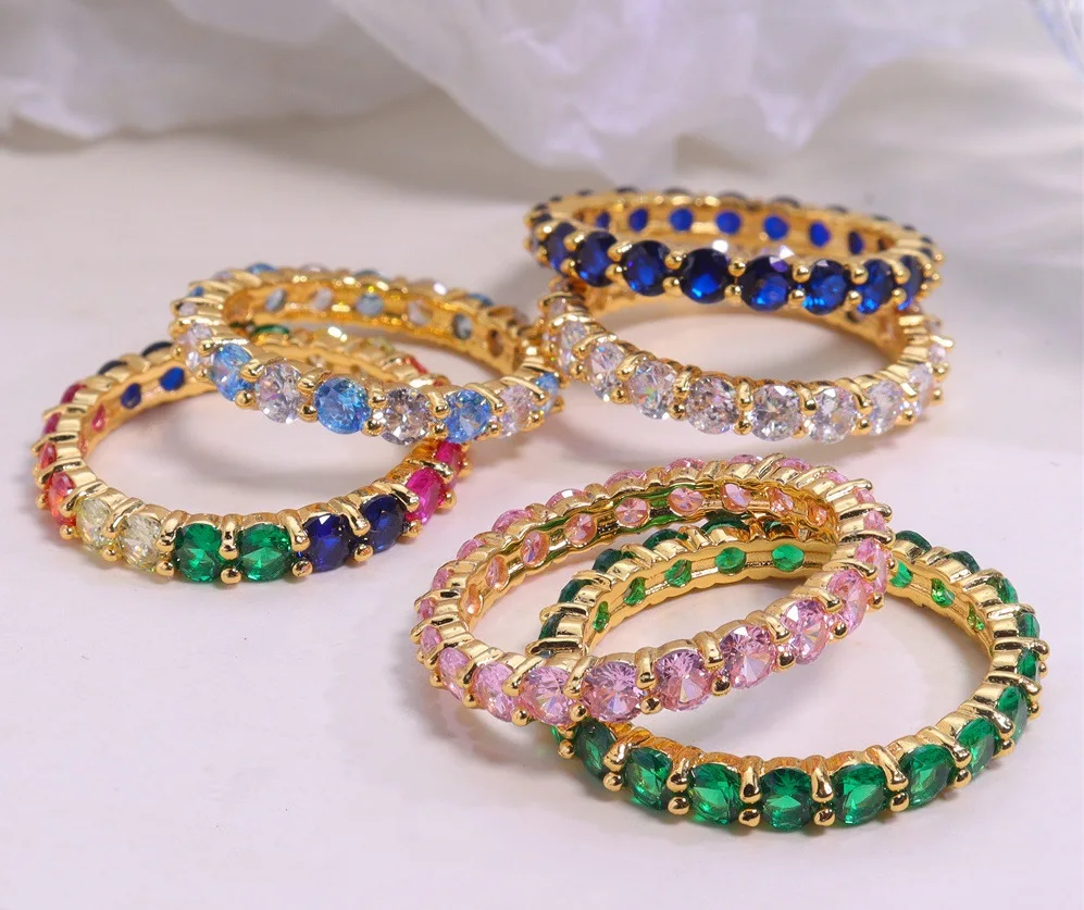 Oval Fashion European American Gold Vintage Hand Set Copper Gold Plated Women's One Row Diamond Colored Zircon Ring
Oval Fashion European American Gold Vintage Hand Set Copper Gold Plated Women's One Row Diamond Colored Zircon Ring