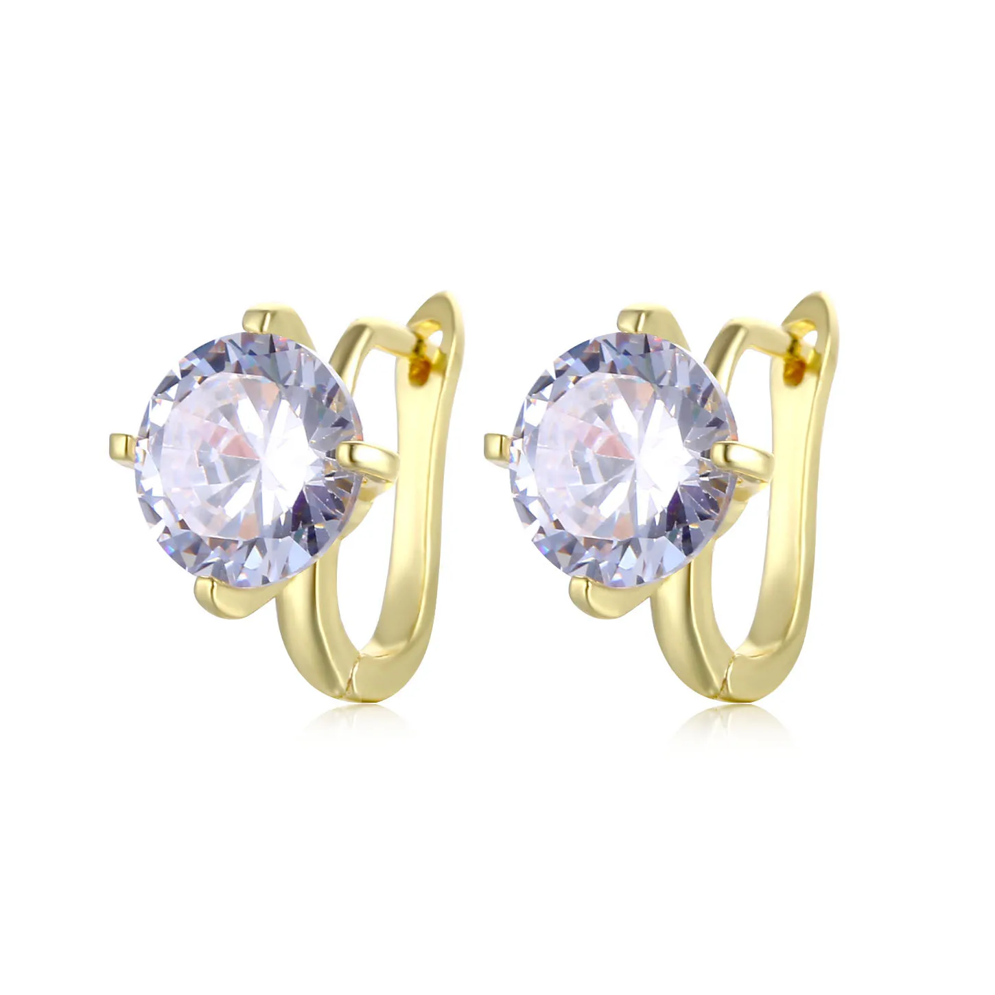 Hainon Earrings 2021 Women round shiny zircon stud earrings 18k gold plated hoop earrings gift wholesale, Picture shows
Hainon Earrings 2021 Women round shiny zircon stud earrings 18k gold plated hoop earrings gift wholesale, Picture shows