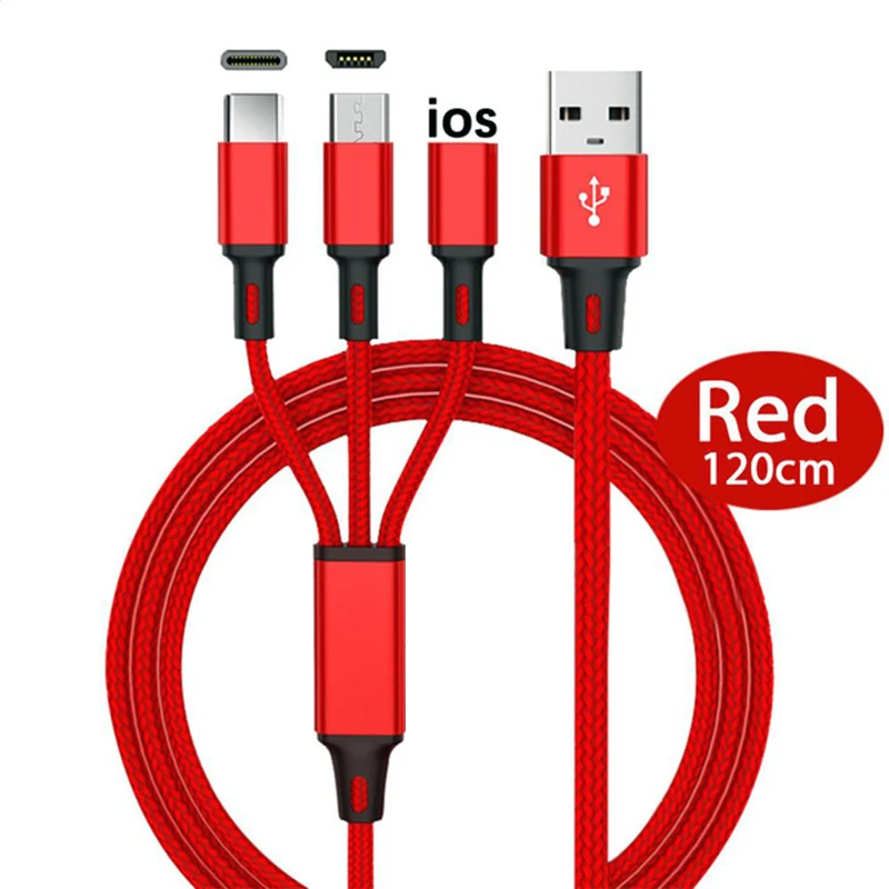 Universal Multi Function Cell Phone Charger Cord 3 in 1 Fast Charging USB Cable, Blue, red, silver, black
Universal Multi Function Cell Phone Charger Cord 3 in 1 Fast Charging USB Cable, Blue, red, silver, black