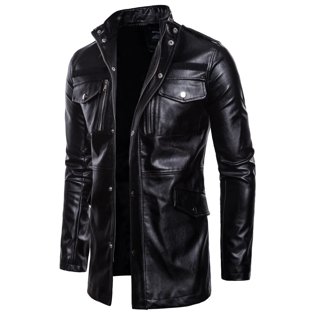 Men's Clothing Fashion Long Dust Coat Fashion Zipper Coat Bright Skin PU Material Windshield Haulage Motor Jacket
Men's Clothing Fashion Long Dust Coat Fashion Zipper Coat Bright Skin PU Material Windshield Haulage Motor Jacket