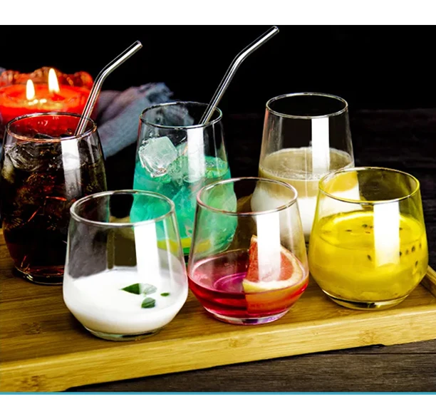 Hot Sale Valentine's Day Gift Starry Sky Cup Stemless Wine Glass Rainbow Glass Cups