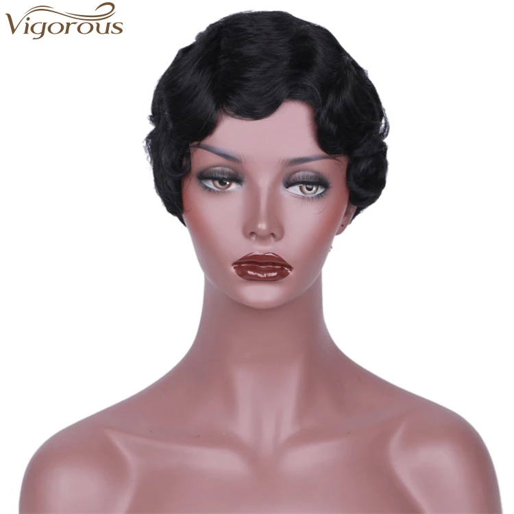 Vigorous Short Finger Wave Curly Wigs for Black Women African American Synthetic Retro Hair Wig Heat Resistant Fiber
Vigorous Short Finger Wave Curly Wigs for Black Women African American Synthetic Retro Hair Wig Heat Resistant Fiber
