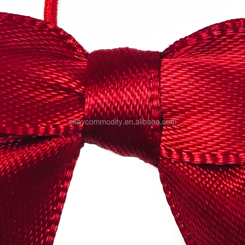red satin ribbon bow with elastic band for perfume bottle