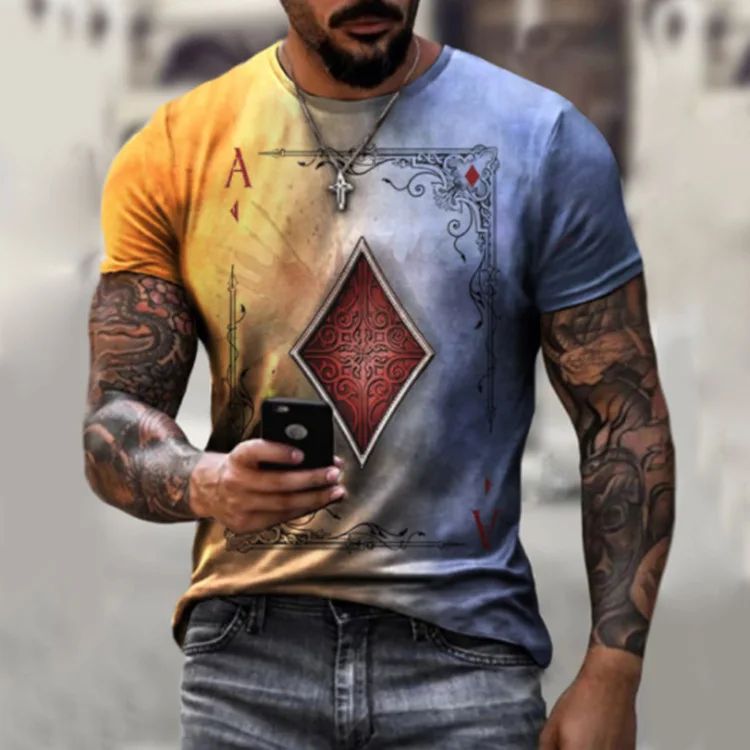 2021 New Trend Men's T-shirts Fashion Casual Streetwear T Shirt Poker Printed T Shirts Men Tops Tee
2021 New Trend Men's T-shirts Fashion Casual Streetwear T Shirt Poker Printed T Shirts Men Tops Tee