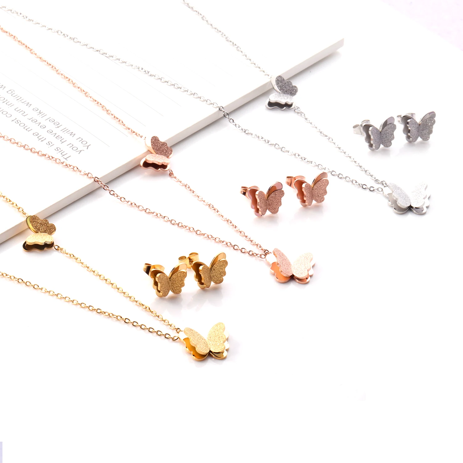 Stainless Steel Jewelry Set Trendy Butterfly Cute Girls Women Earrings And Pendant Statement Gold Plated Jewelry Sets, Gold/steel
Stainless Steel Jewelry Set Trendy Butterfly Cute Girls Women Earrings And Pendant Statement Gold Plated Jewelry Sets, Gold/steel