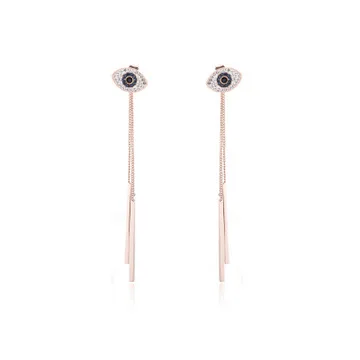 2020 Best Selling Titanium Steel Rose Gold Plated Evil Eyes Long Tassel Earrings CZ Crystal Evil Eyes Stud Earrings for Girls
2020 Best Selling Titanium Steel Rose Gold Plated Evil Eyes Long Tassel Earrings CZ Crystal Evil Eyes Stud Earrings for Girls