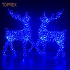 Lights Christmas Decoration 3d Outdoor Life Size Blue White Led Wire Reindeer With Lights