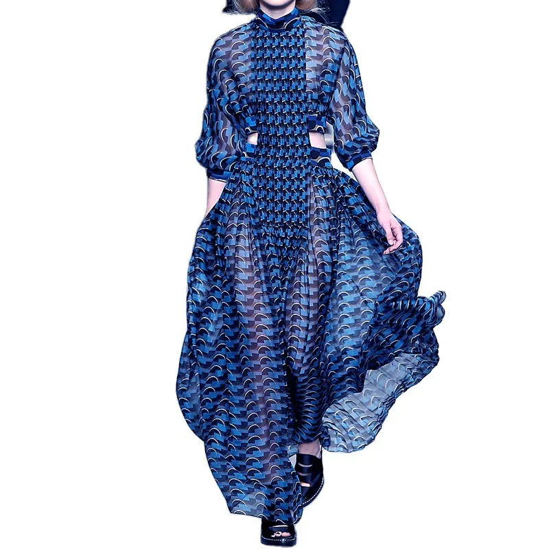 Geometric Pattern Open Waist Stand Collar Large Swing Long Chiffon Maxi Elegant Women Kaftan Plus Size Hot Dress 2021 New Arrive
Geometric Pattern Open Waist Stand Collar Large Swing Long Chiffon Maxi Elegant Women Kaftan Plus Size Hot Dress 2021 New Arrive