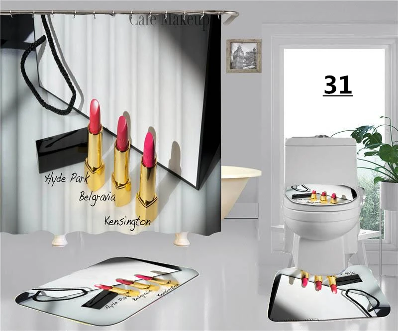 Retro Lipstick Printing Letter 180*200cm Shower Curtain And Non-slip Bathroom Floor Mat Set
Retro Lipstick Printing Letter 180*200cm Shower Curtain And Non-slip Bathroom Floor Mat Set