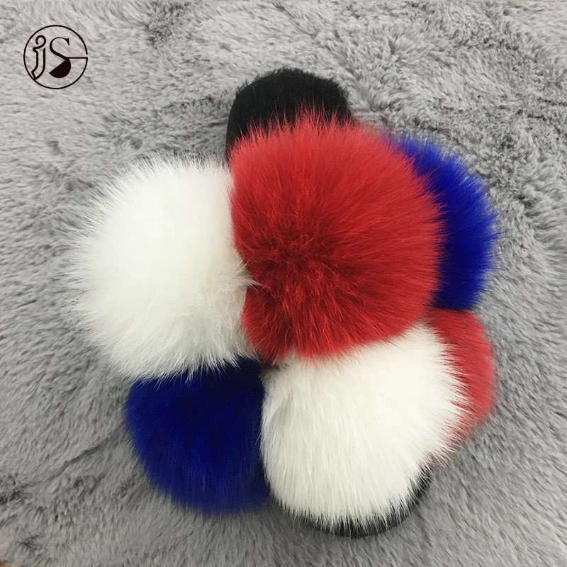 Fur slippers upper multi-color splicing PVC slippers woman soft fur slides, Picture
Fur slippers upper multi-color splicing PVC slippers woman soft fur slides, Picture