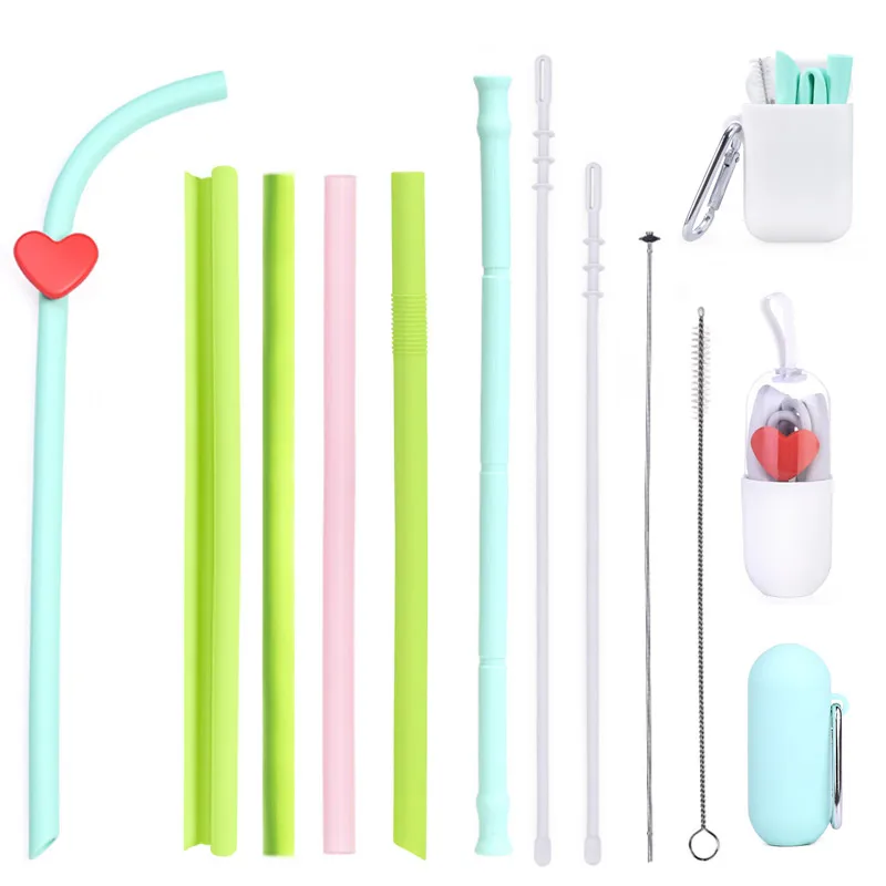 Hot Selling Foldable Drinking Straw Flexible Silicone Case With Brush, Apple green, cyan, gray, quartz pink, deep blue
Hot Selling Foldable Drinking Straw Flexible Silicone Case With Brush, Apple green, cyan, gray, quartz pink, deep blue