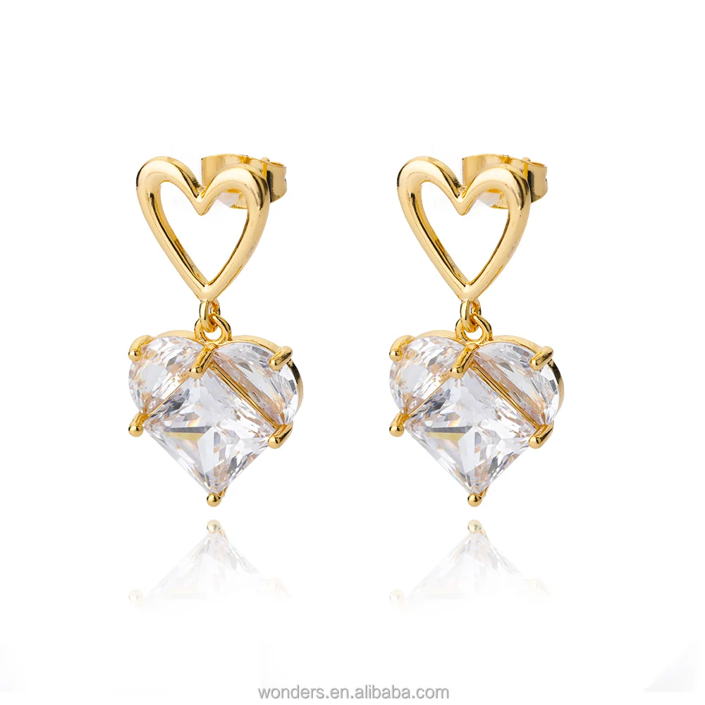 18K Gold Plated Heart Shaped Dangle Earrings for Women Cubic Zirconia Crystal CZ Jewelry Love Heart Girls Earrings
18K Gold Plated Heart Shaped Dangle Earrings for Women Cubic Zirconia Crystal CZ Jewelry Love Heart Girls Earrings