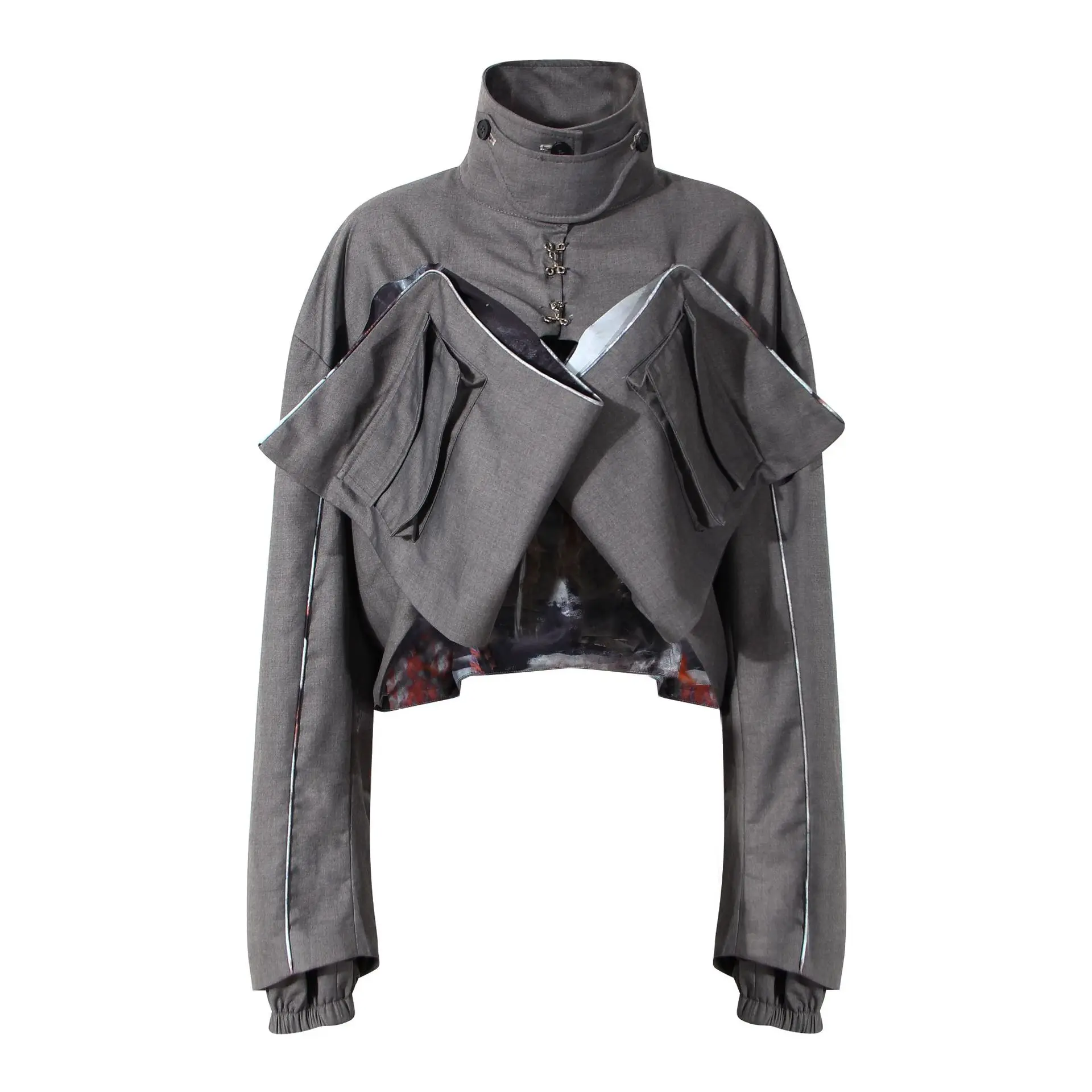 New Arrival Fashion Winter Jackets Short Printing Coats Pockets Splicing Bomber Jacket, Gray
New Arrival Fashion Winter Jackets Short Printing Coats Pockets Splicing Bomber Jacket, Gray