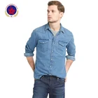 Shirt Mens Men Medium Indigo Wash Denim Western Shirt In Slim Fit Mens Denim Shirt