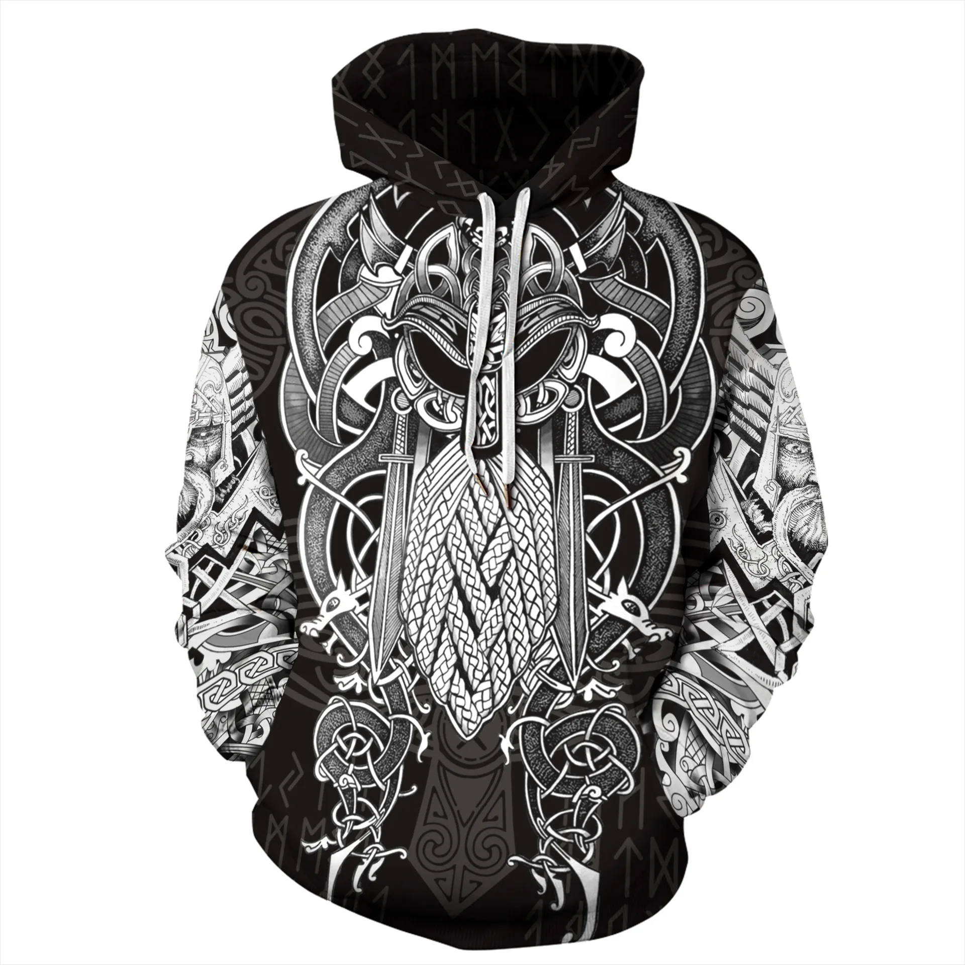 Hot sale Viking mythology digital printing couple outfit hooded sweater women loose plus size fall/winter pullover
Hot sale Viking mythology digital printing couple outfit hooded sweater women loose plus size fall/winter pullover