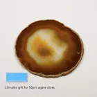 Wholesale natural polished modern Design golden rim stone agate coaster