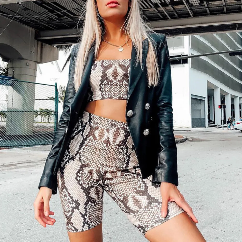Service Snakeskin Print Tank Top High Waist Shorts Casual 2 Pieces Set Sexy Women Fitness Workout Snake Skin Print, Picture shown
Service Snakeskin Print Tank Top High Waist Shorts Casual 2 Pieces Set Sexy Women Fitness Workout Snake Skin Print, Picture shown