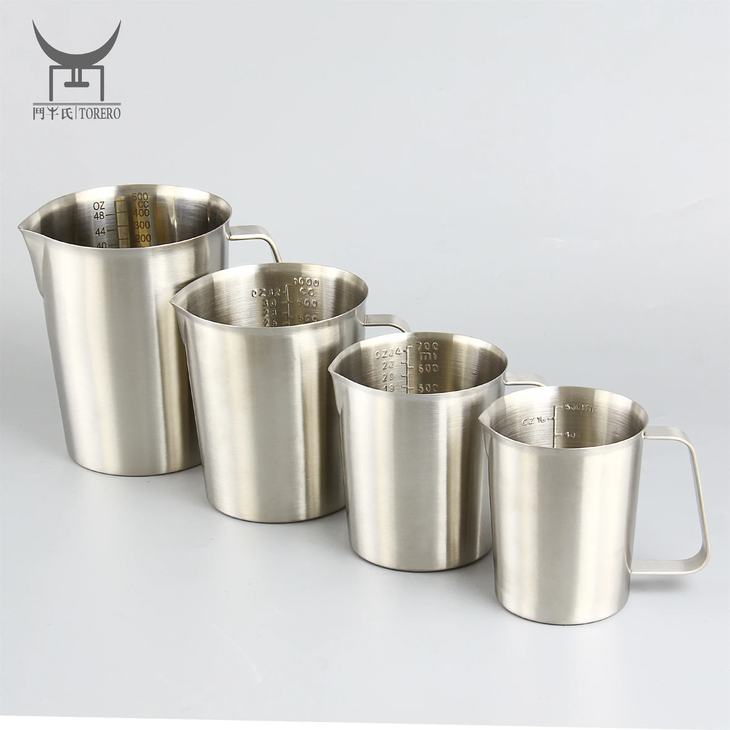 304 Stainless steel measuring cup with scale mark & handle metal milk tea coffee measuring jug
304 Stainless steel measuring cup with scale mark & handle metal milk tea coffee measuring jug