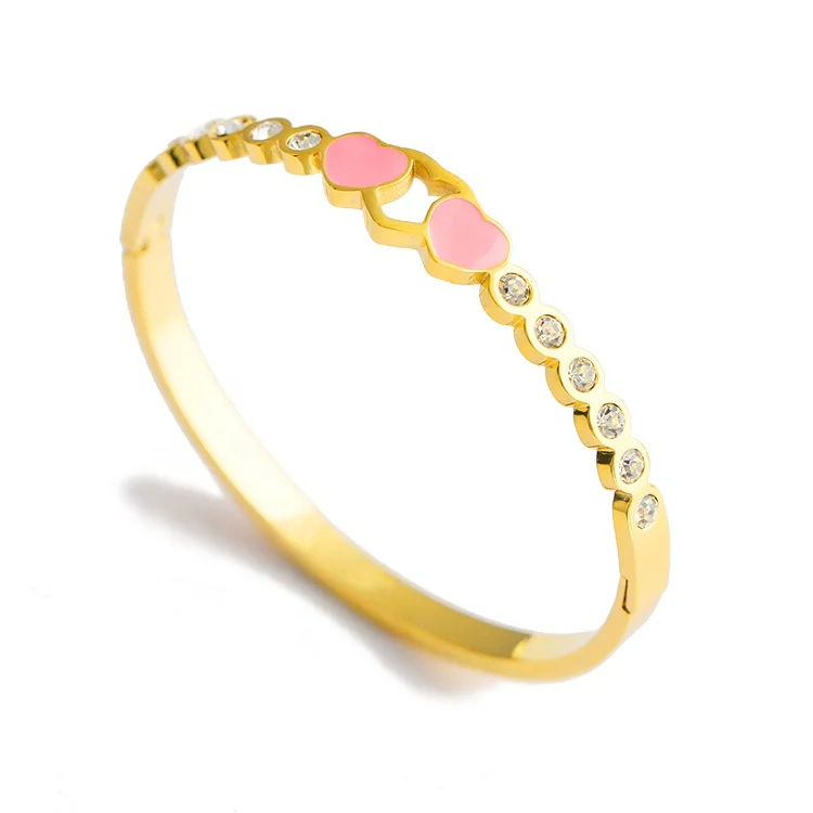 Stainless Steel Jewelry factory on behalf of processing wholesale, Pink heart-shaped multi-diamond Bracelet, Gold
Stainless Steel Jewelry factory on behalf of processing wholesale, Pink heart-shaped multi-diamond Bracelet, Gold