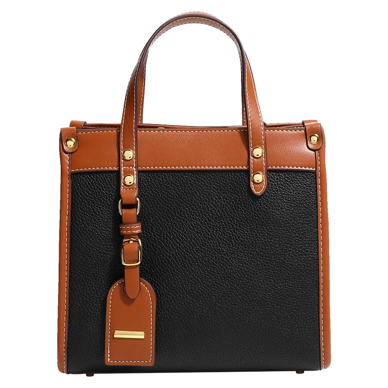 Genuine Leather Handbag Contrasting Color Women Square Tote Ladies Bags Leather Handbags Big Capacity Tote Hand Bag, Brown,black,gray
Genuine Leather Handbag Contrasting Color Women Square Tote Ladies Bags Leather Handbags Big Capacity Tote Hand Bag, Brown,black,gray