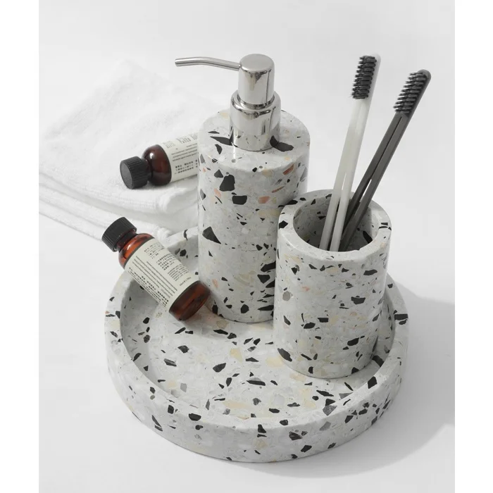 Luxury terrazzo 3 piece bathroom accessory sets for hotel with accepting customization
Luxury terrazzo 3 piece bathroom accessory sets for hotel with accepting customization