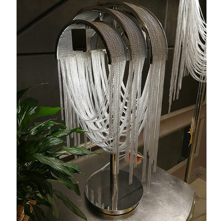 Golden color aluminum chain table lamp led decorative table lamp for bedroom living room