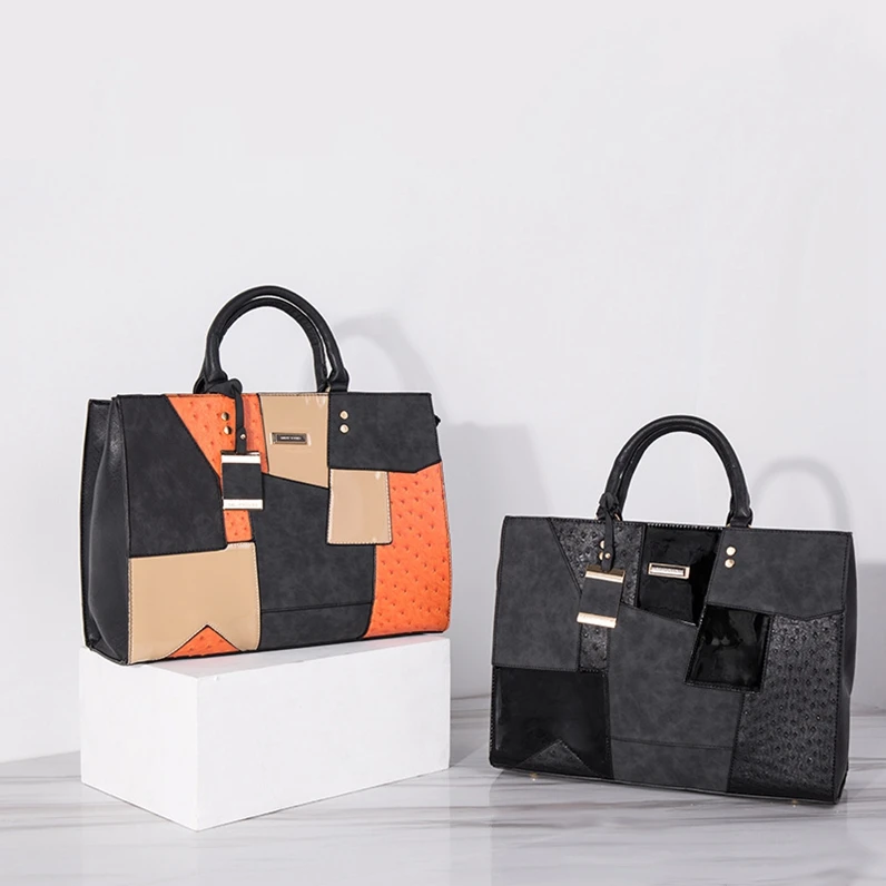 XP1284 2020 new single shoulder messenger ladies leather pu stitching handbag tote bag
XP1284 2020 new single shoulder messenger ladies leather pu stitching handbag tote bag