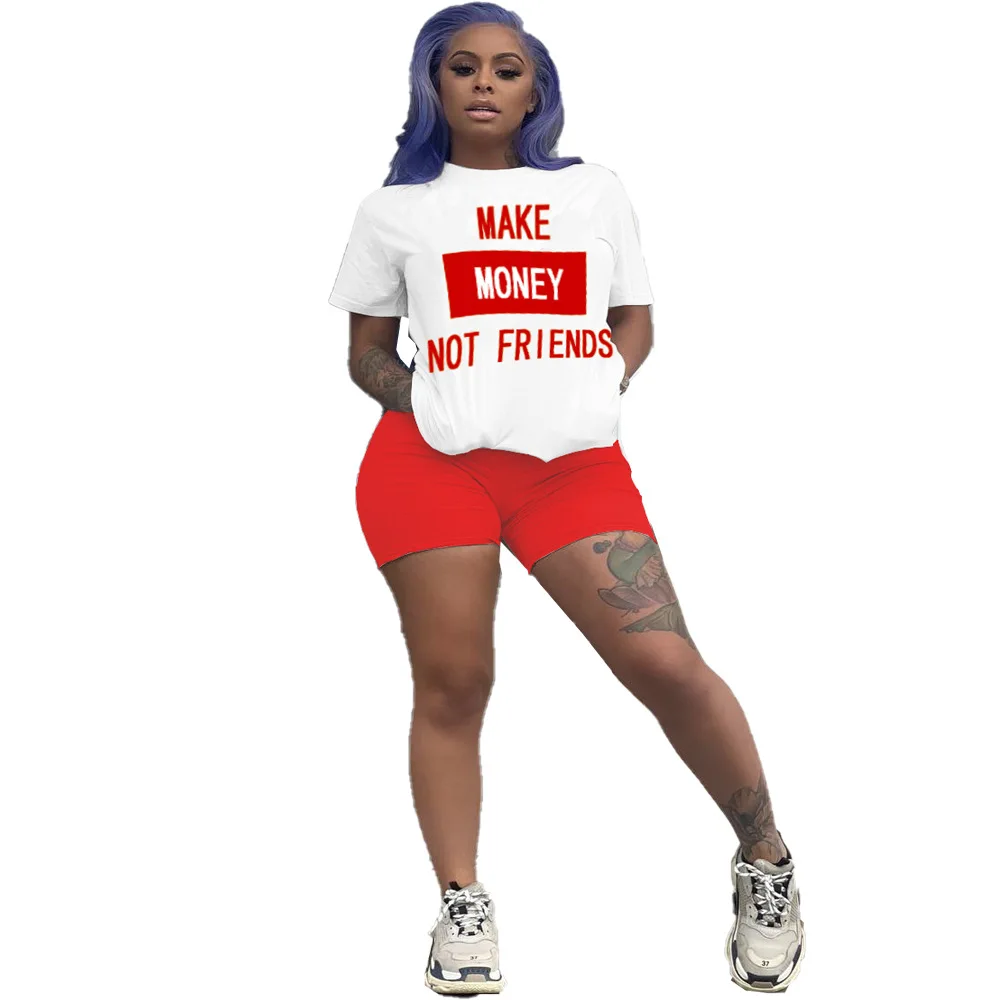Hot selling fast delivery printed casual short-sleeved two-piece fashion personality letter women's suit
Hot selling fast delivery printed casual short-sleeved two-piece fashion personality letter women's suit