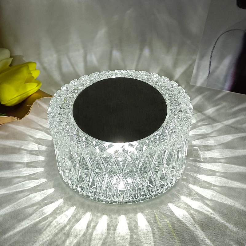 Luxury Acrylic Bedside Night Light USB Charging RGB Crystal Table Lamp