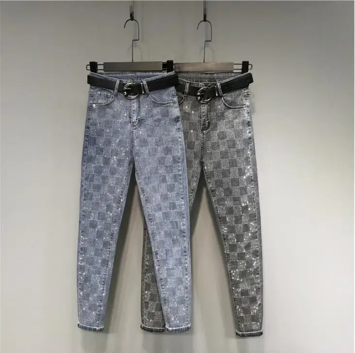 Streetwear European Fashion Lattice Hot Drilling High Waist Denim Jeans Elasticity Pencil Pants
Streetwear European Fashion Lattice Hot Drilling High Waist Denim Jeans Elasticity Pencil Pants