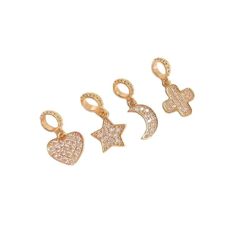 14K gold plated zircon love heart five-pointed star moon-shaped diy bracelet pendant accessories
14K gold plated zircon love heart five-pointed star moon-shaped diy bracelet pendant accessories