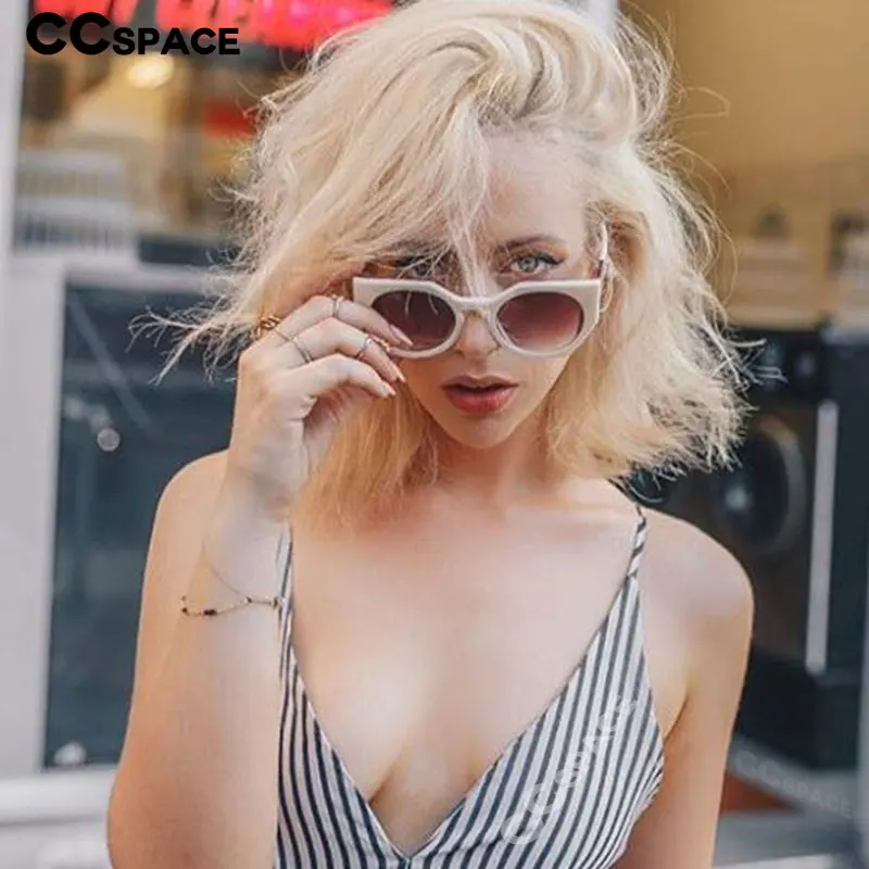 46016 Round Cat Eye Sunglasses White Tea For Women CCSPACE Brand Glasses Designer Fashion Male Female Shades
46016 Round Cat Eye Sunglasses White Tea For Women CCSPACE Brand Glasses Designer Fashion Male Female Shades