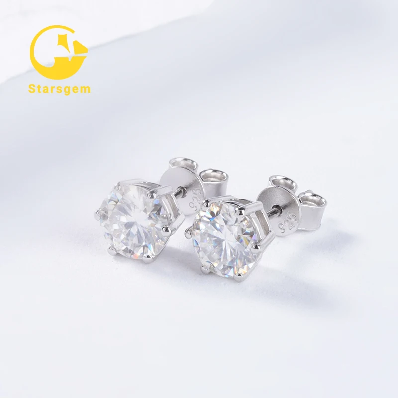 fashion jewelry 1ct 6.5mm D white VVS moissanite earrings round moissanite earrings women S925 silver earrings
fashion jewelry 1ct 6.5mm D white VVS moissanite earrings round moissanite earrings women S925 silver earrings