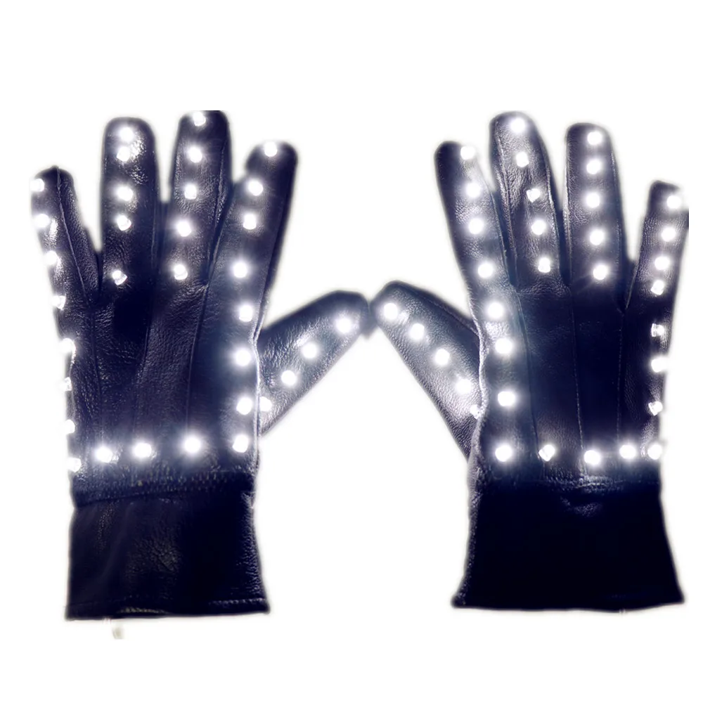 

LED Gloves Stage DJ Performance Glowing Glasses Halloween Night Field Fluorescent Dancing Lights Costume Props, White