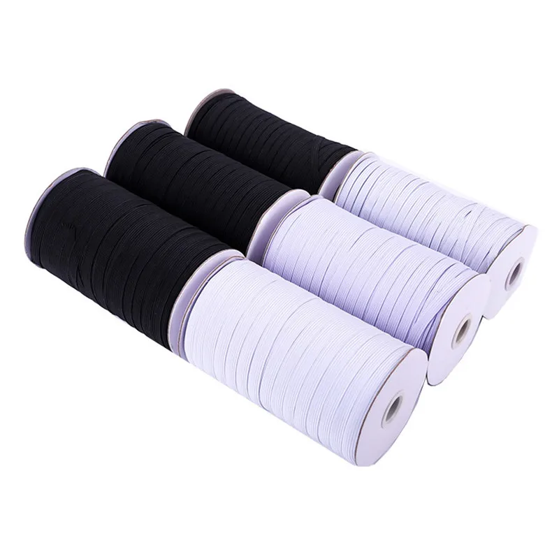 1 Roll Elastic Band White Black Nylon Rubber Band Cord Braid Strong Rope Garment Sewing Accessoriy DIY Mask Craft 3/6/ 8/10/12mm
1 Roll Elastic Band White Black Nylon Rubber Band Cord Braid Strong Rope Garment Sewing Accessoriy DIY Mask Craft 3/6/ 8/10/12mm