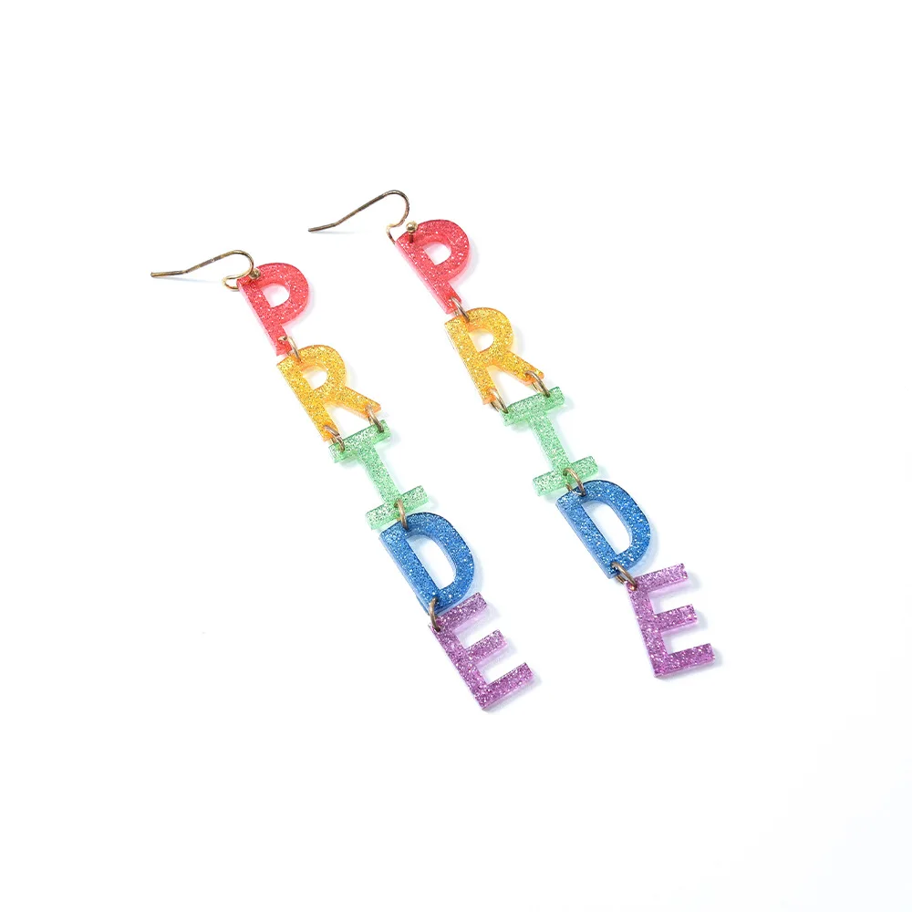 Rainbow Letter Chain Acrylic Earrings Personalized Letter Pride Long Drop Earrings Creative Rainbow Color LGBT Gay Pride Jewelry
Rainbow Letter Chain Acrylic Earrings Personalized Letter Pride Long Drop Earrings Creative Rainbow Color LGBT Gay Pride Jewelry