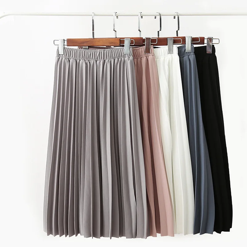 2020 Spring Summer Women High Waist Skirt Solid Color Pleated Skirt Women Causal Midi Skirts, Customized color
2020 Spring Summer Women High Waist Skirt Solid Color Pleated Skirt Women Causal Midi Skirts, Customized color
