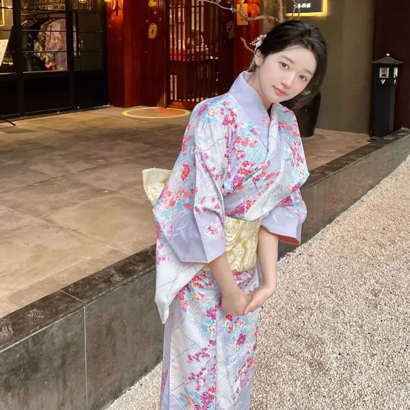 

Baige Women Japanese Style Traditional Kimono Casual Samurai Ladies White Yukata Bowknot High Quality Trend Loose Robe Clothes