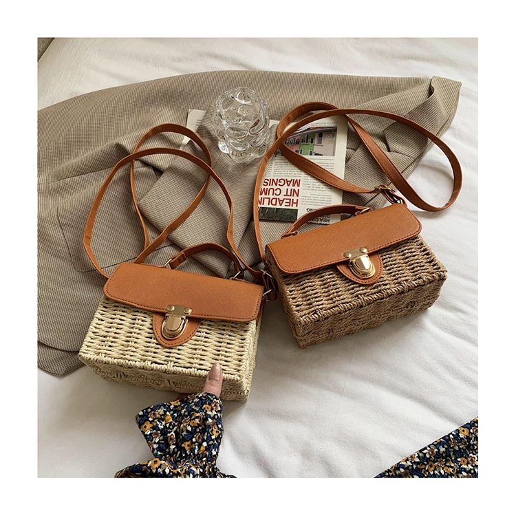 Vintage Female Handbag New Straw Box Purses PU Patchwork Crossbody Bags Summer Woven Square Hand Bags Women Beach Shoulder Bags
Vintage Female Handbag New Straw Box Purses PU Patchwork Crossbody Bags Summer Woven Square Hand Bags Women Beach Shoulder Bags