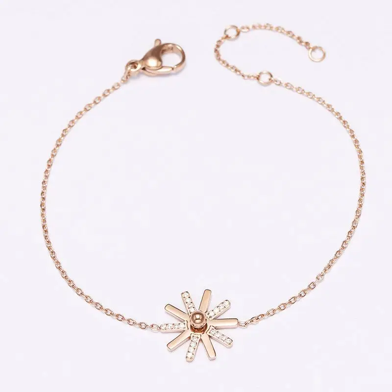 Shiny Zircon Star Rose Gold Plated Stainless Steel Fashion Jewelry Adjustable Chain Bracelet
Shiny Zircon Star Rose Gold Plated Stainless Steel Fashion Jewelry Adjustable Chain Bracelet