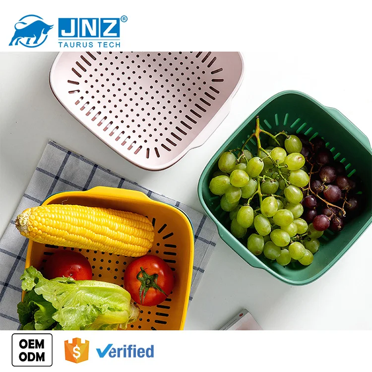 JNZ kitchen accessories container storage kitchen vegetable storage baskets plastic double draining basket
JNZ kitchen accessories container storage kitchen vegetable storage baskets plastic double draining basket