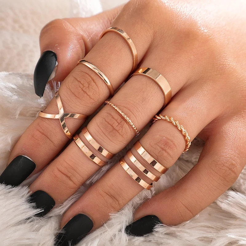 Fashion Gold Color Round Hollow Geometric Jewelry Rings For Women Cross Twist Joint Rings Set, Antique silver
Fashion Gold Color Round Hollow Geometric Jewelry Rings For Women Cross Twist Joint Rings Set, Antique silver