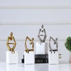 2020 new luxury gold silver ceramic figurines office home decor accessories