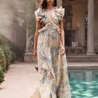 2019 Fall/winter new style fashion high quality dress women v neck sexy backless lady dress print sleeveless full dress
2019 Fall/winter new style fashion high quality dress women v neck sexy backless lady dress print sleeveless full dress